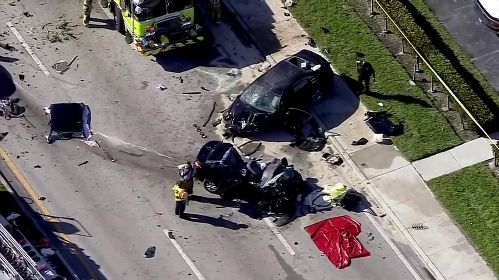 Aparatoso accidente entre tres vehículos deja dos heridos en Miami Gardens