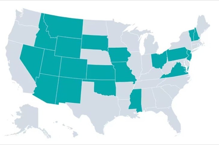 mapa de estados Unidos ley Florida