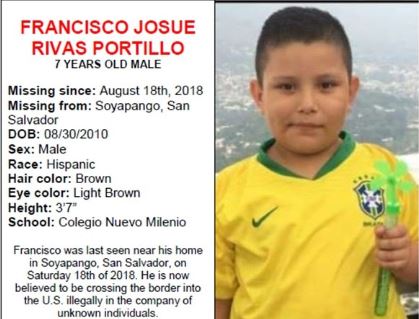 Reportan niño desaparecido en San Salvador