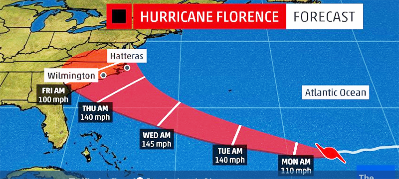 1.200 vuelos cancelados por el Huracán Florence