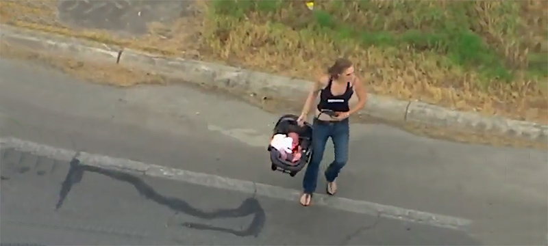 Mujer de Texas con bebé protagoniza insólita persecución policial en auto