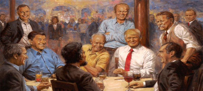 Pintura de Trump en la Casa Blanca genera polémica en redes sociales