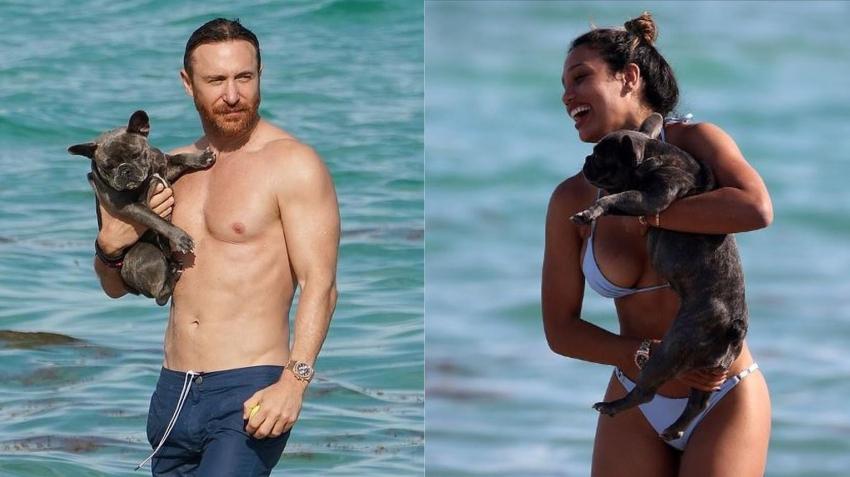David Guetta presumió de su novia en las playas de Miami Beach