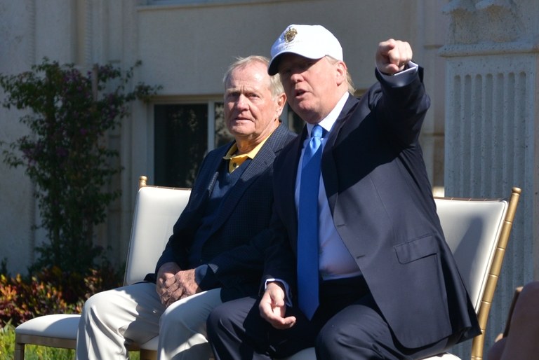 Donald Trump y la leyenda del golf Jack Nicklaus jugaron en Florida