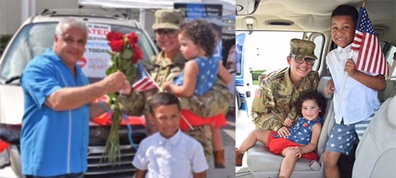 Madre soltera hispana veterana del ejército recibe auto como obsequio en Miami