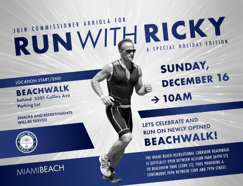 No se pierda la oportunidad de correr este domingo junto al comisionado Ricky Arriola