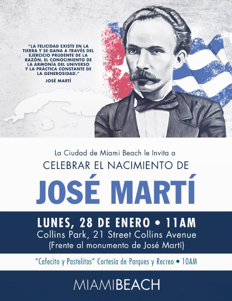 Este lunes 28 no puede perderse la celebración del natalicio del poeta cubano José Martí