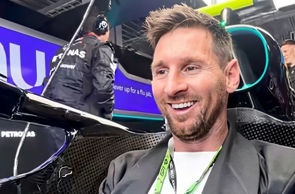 Lionel Messi se puso al volante de un monoplaza en el GP de Miami