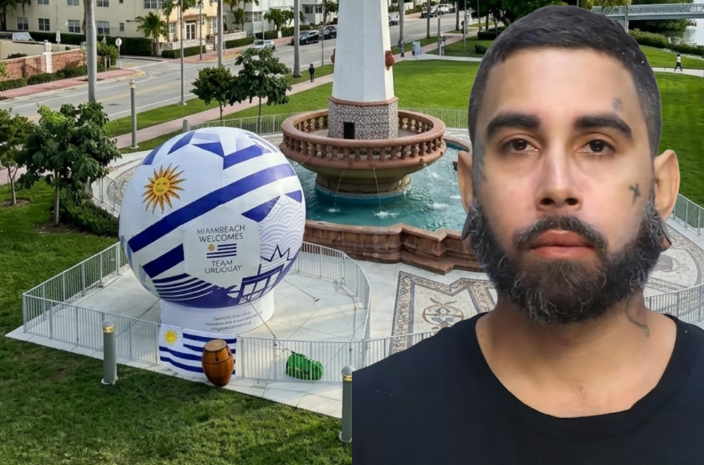 Detienen a hombre acusado de acuchillar inflable del Mundial en Miami Beach