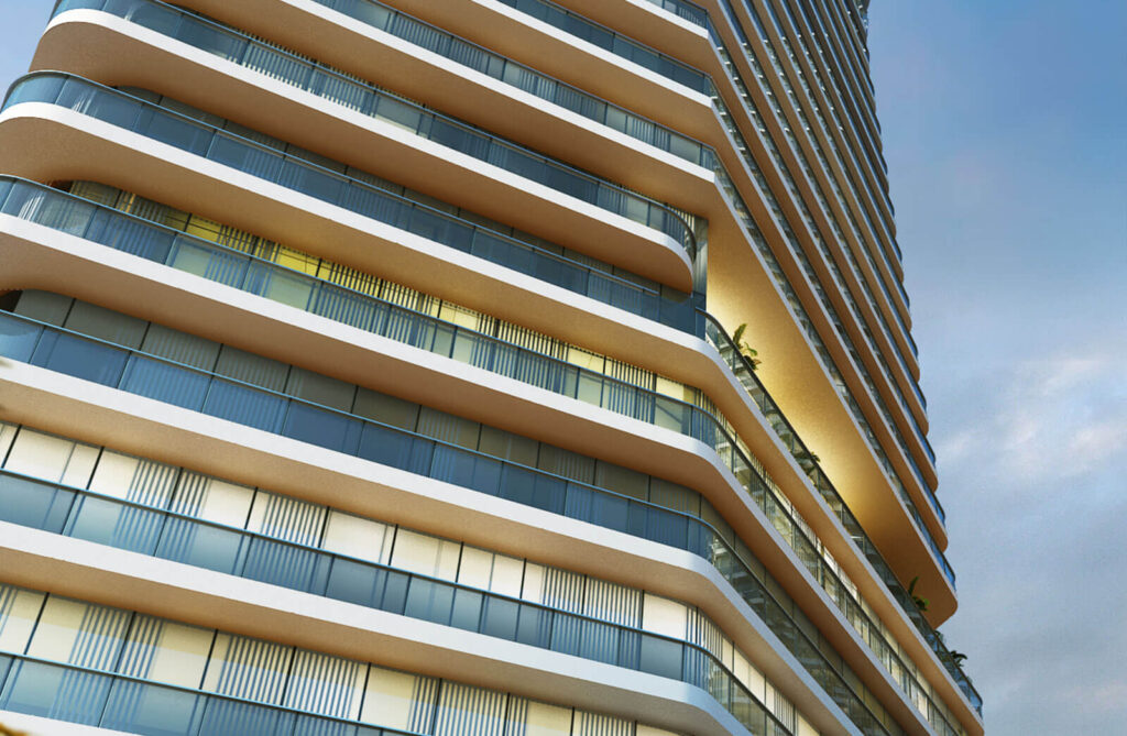 Render del proyecto de ultralujo Miami Bay Towers que diseñan para el terreno de la antigua sede del Miami Herald
