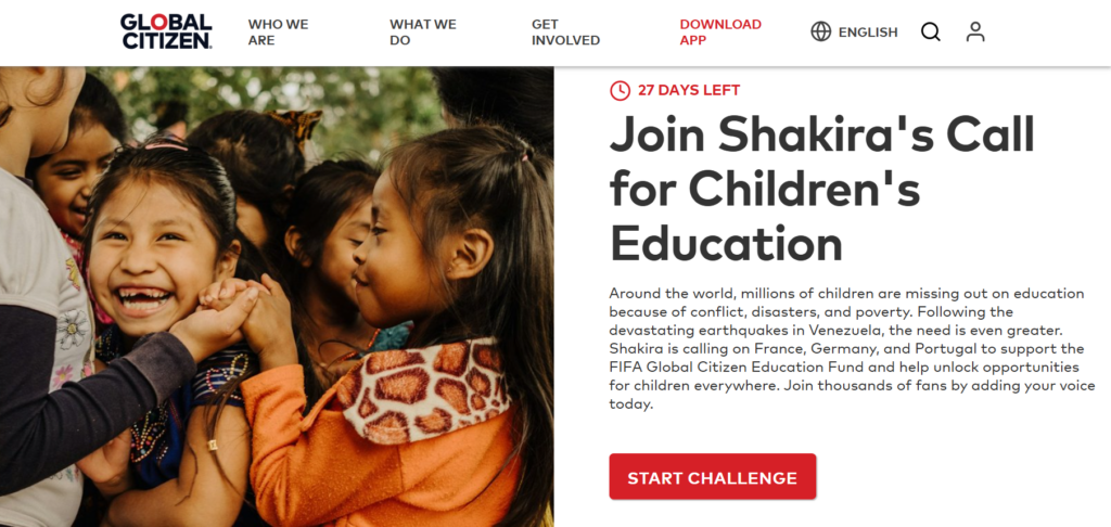 Shakira educacion niños Venezuela