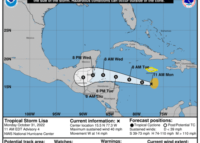 Tormenta tropical Lisa no representa una amenaza para Florida