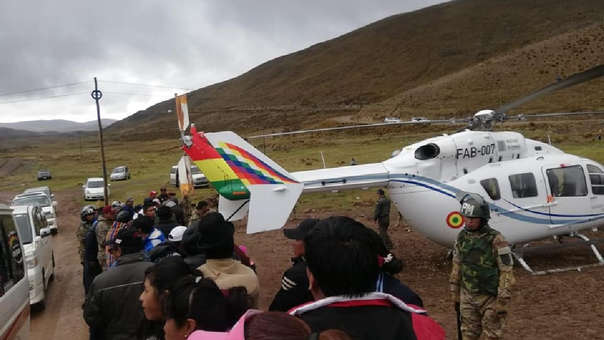 Helicóptero que trasladaba a Evo Morales aterrizó de emergencia tras sufrir un accidente
