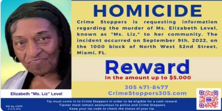 Miami-Dade ofrece $5.000 por información sobre asesinato de anciana de 89 años