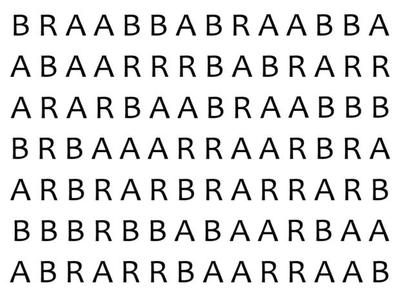 Reto visual: Encuentra la palabra “BAR” en esta sopa de letras