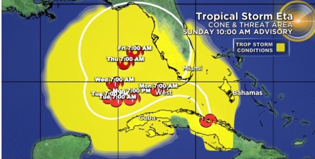 Emiten advertencia de huracán para Cayos de Florida