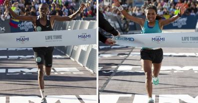 Un tanzano y una peruana mandaron en el Maratón de Miami
