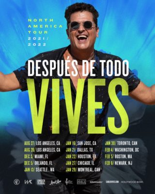 Carlos vives will perform with his tour “Después de Todo…Vives” this Friday in Miami