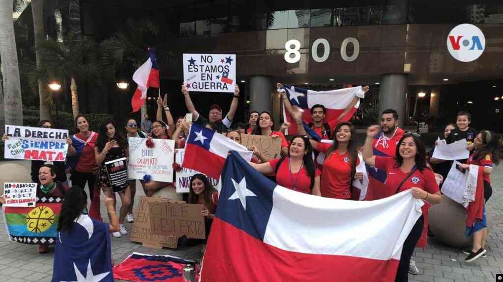 Chilenos piden cese de violencia en su país desde Miami