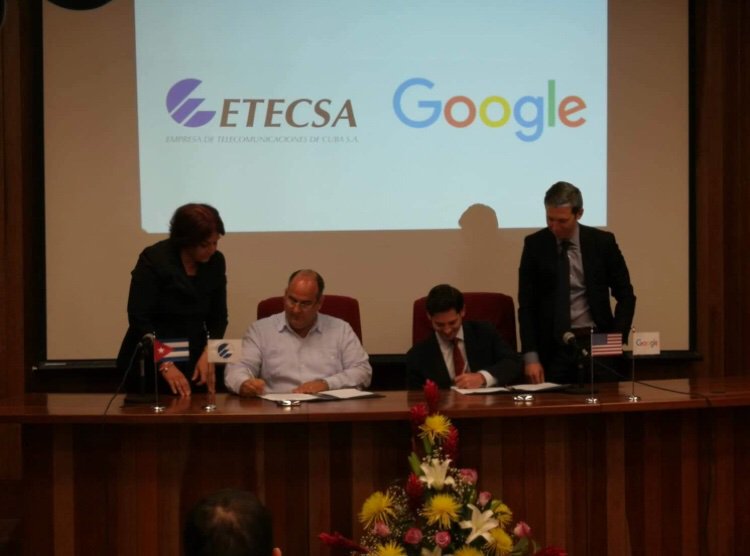 Estatal Etecsa y Google firmaron acuerdo para ofrecer una conexión de última generación en la isla
