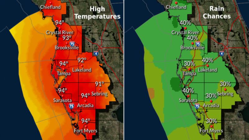 Florida Central emite advertencia de calor, se espera que alcance el máximo de temperatura este viernes y el sábado