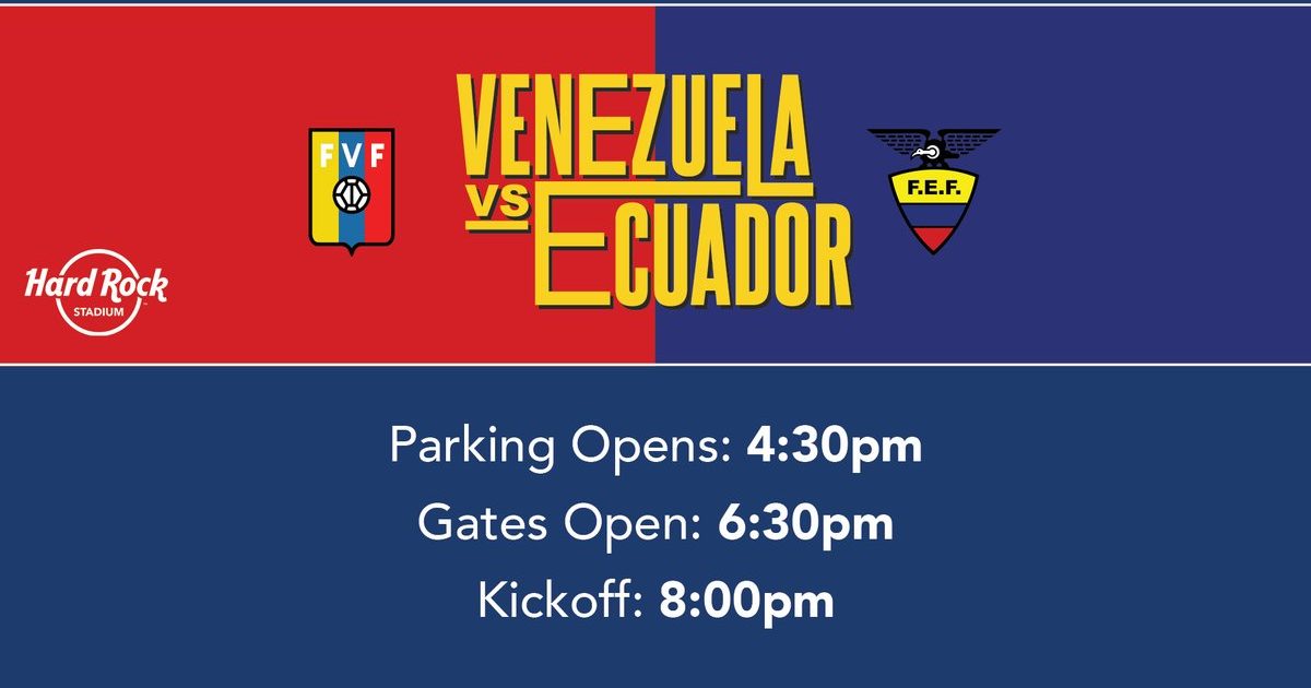 Estos son los horarios para ver el juego entre Ecuador y Venezuela este sábado en Miami