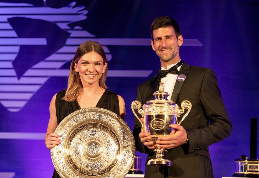 Novak Djokovic y Simona Halep fueron los campeones individuales de Wimbledon 2019