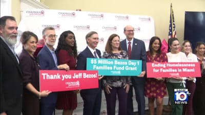 Organización benéfica del dueño de Amazon dona 5 millones de dólares a Chapman Partnership en Miami
