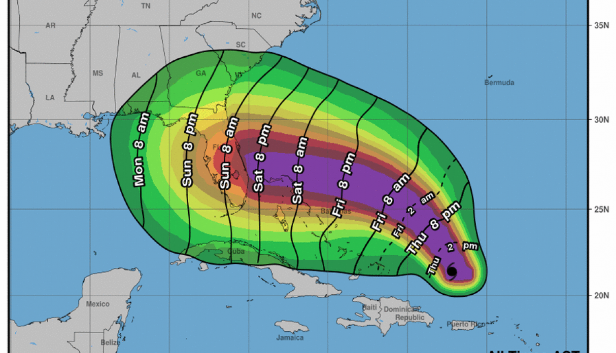 Huracán Dorian mantiene su fuerza, con rumbo actual hacia Florida como tormenta Categoría 4