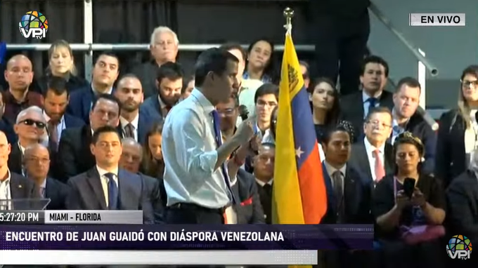 Juan Guaidó se reúne con la diáspora  venezolana en el Centro de Convenciones del Aeropuerto Internacional de Miami