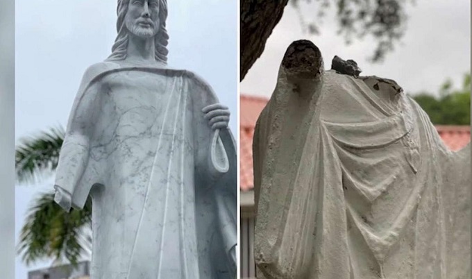 Estatuas de una iglesia católica en Miami Shores fueron  destruidas