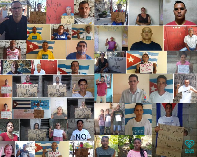 56 personas en Huelga de Hambre, 49 de Cuba y 7 fuera de la Isla