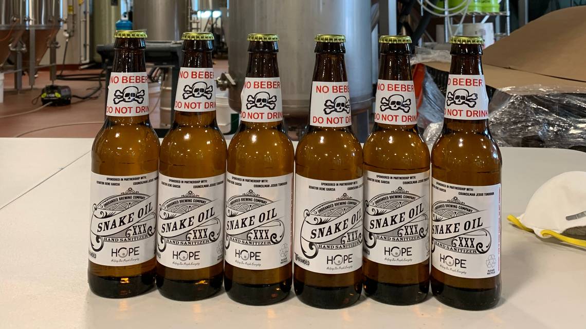 Cervecería de Hialeah hace desinfectante de manos en botellas de cerveza para enfrentar COVID-19