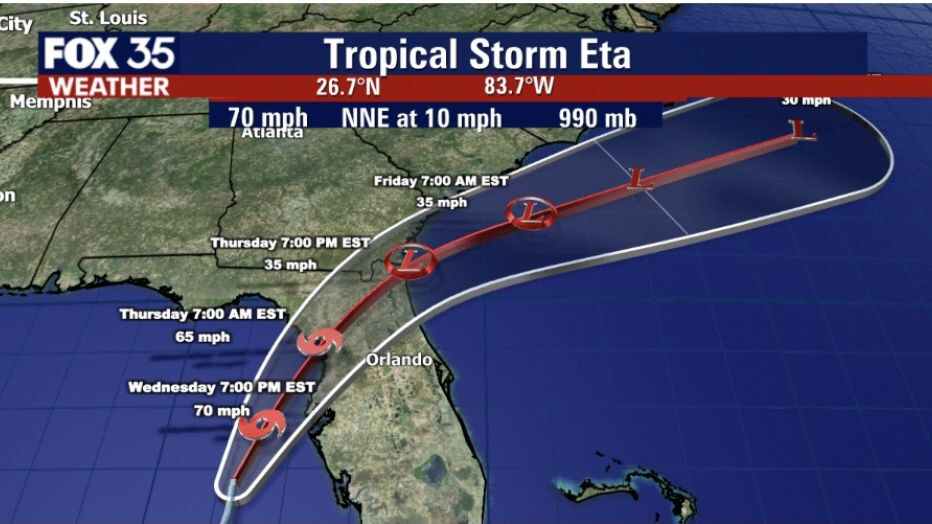 Tormenta tropical Eta: Algunos condados de Florida cerrarán las escuelas este jueves