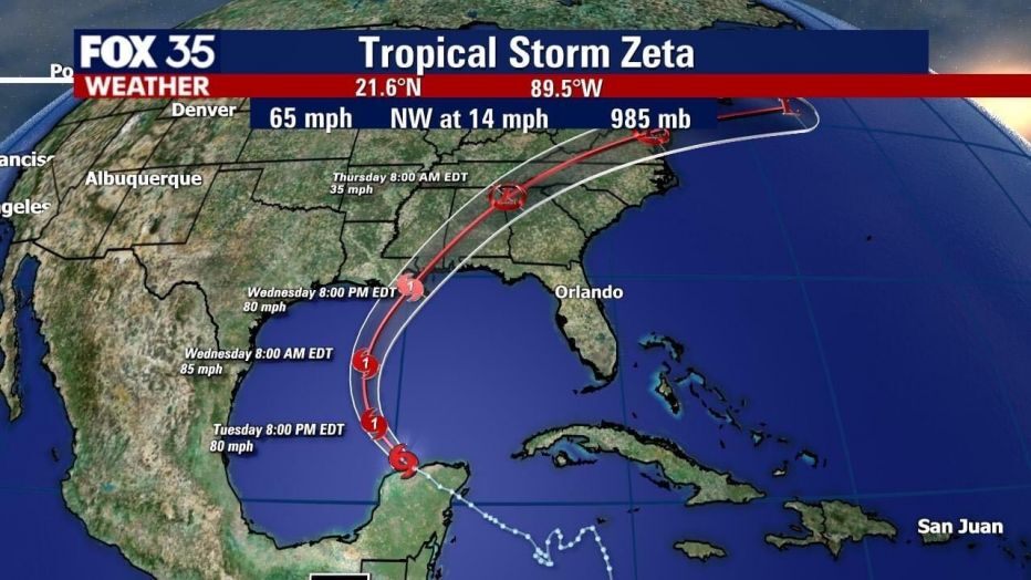 Instan a algunas zonas de Florida a prepararse para Zeta tras su paso por la Costa del Golfo