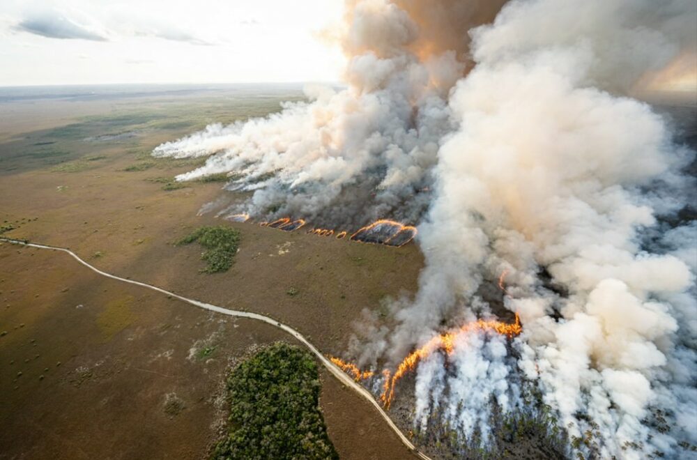 Incendio sigue arrasando los Everglades y desafía a los servicios de emergencia