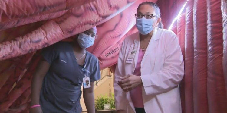 Broward Medical Center Raises Breast Cancer Awareness with Original Inflatable Display