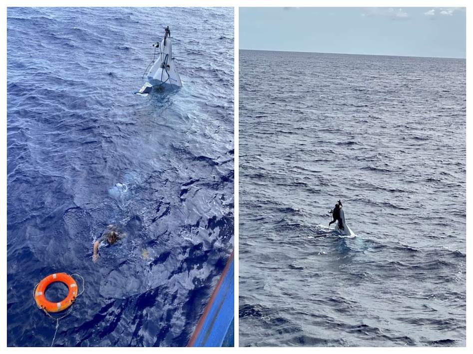 Rescatan a hombre aferrado a un barco hundido a 86 millas de Puerto Cañaveral