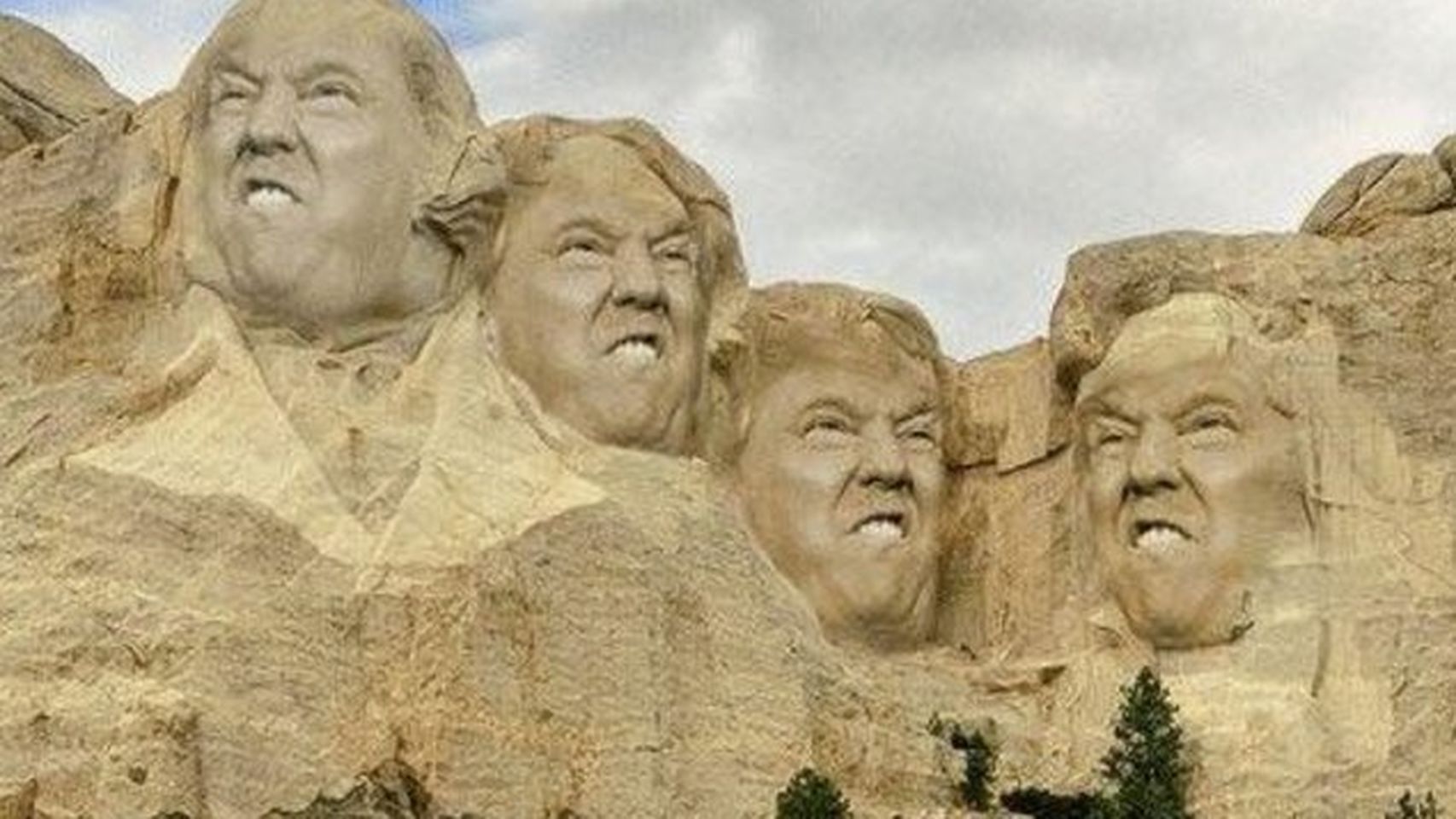 Trump bromea con aparecer en el Monte Rushmore y Twitter no lo perdonó
