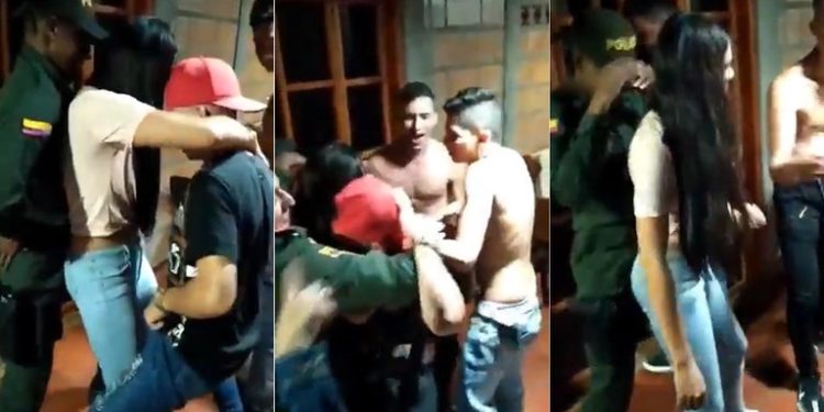 Fueron a cancelar una fiesta por incumplimiento de la cuarentena pero los policías se les unen (VIDEO)