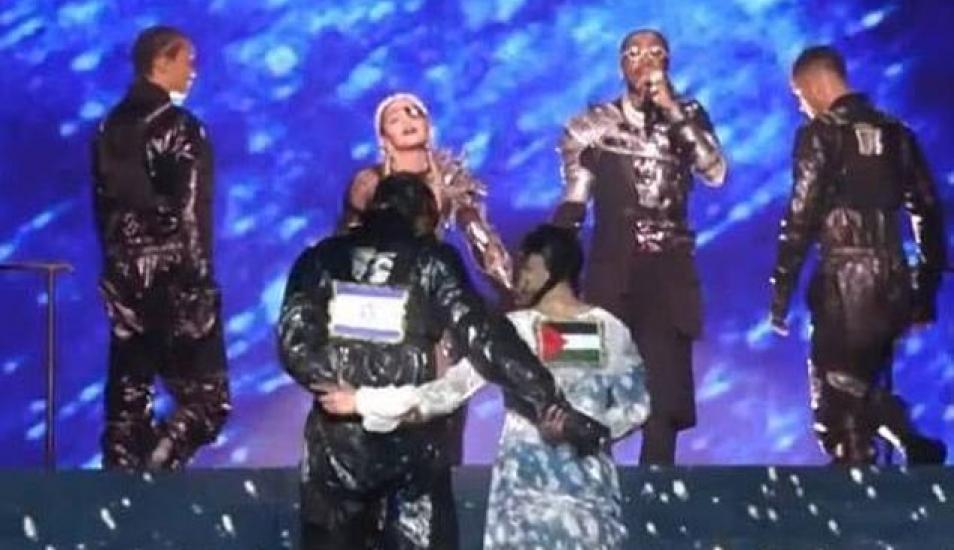 Madonna causó conmoción tras mostrar la bandera de palestina en show de Eurovisión