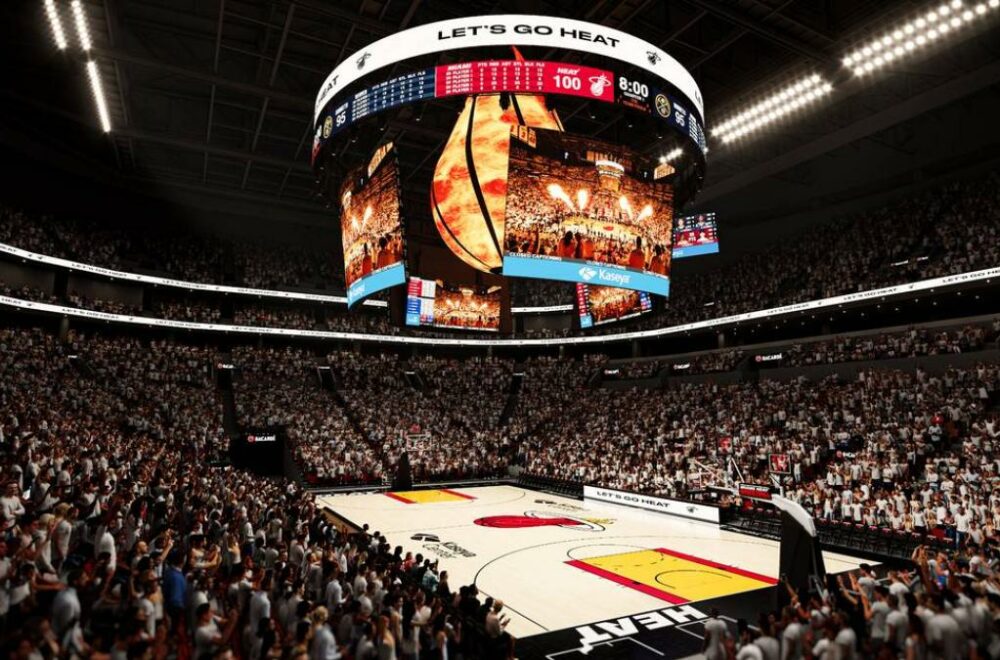 La bola de fuego de los Miami Heat cobra vida con nueva pantalla digital