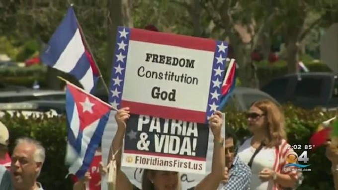 Este martes continuaron las protestas en Miami en apoyo a la libertad de Cuba