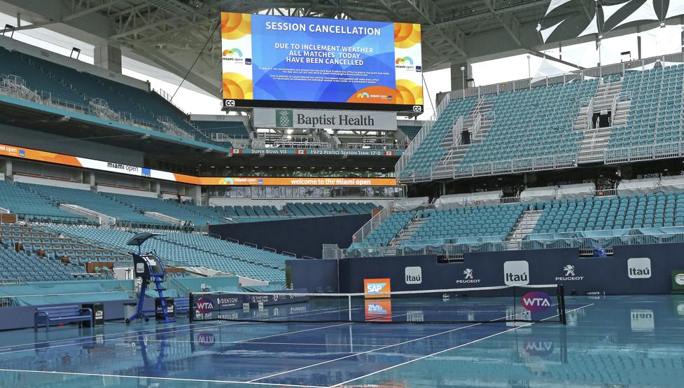 Cancelaron la segunda jornada clasificatoria del Miami Open por lluvia
