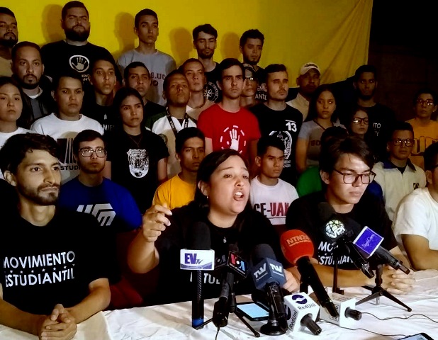 Movimiento Estudiantil ratifica su respaldo a la lucha por conquistar la democracia y la libertad en Venezuela