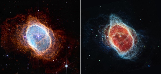 NASA comparó imágenes de los telescopios  Webb y Hubble