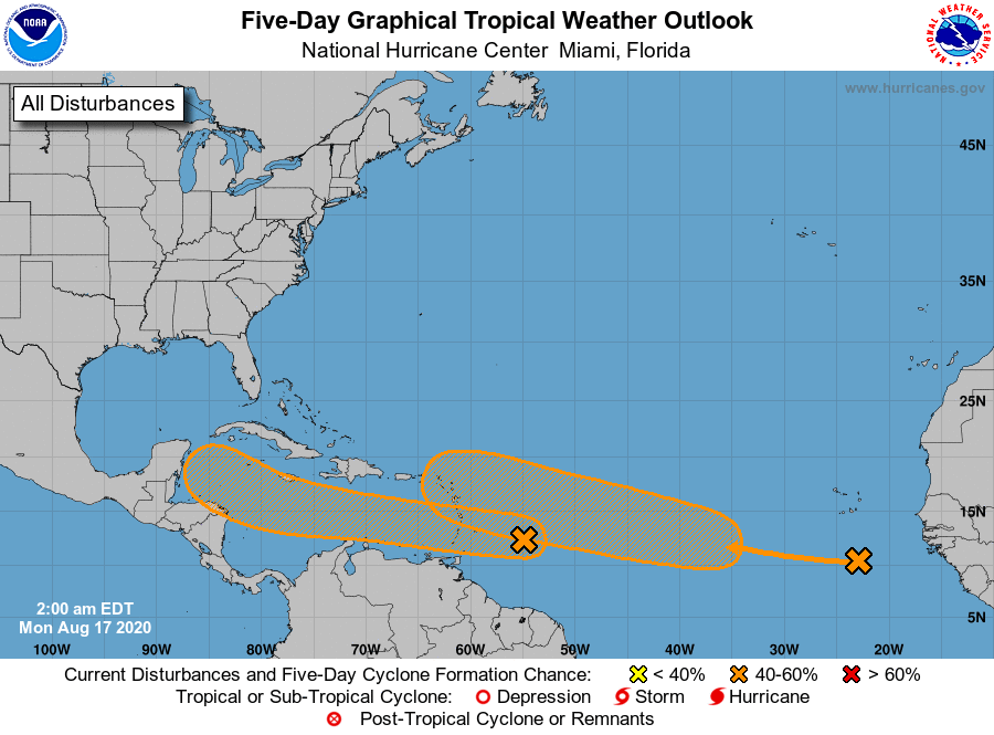 Dos ondas tropicales se aproximan al Caribe