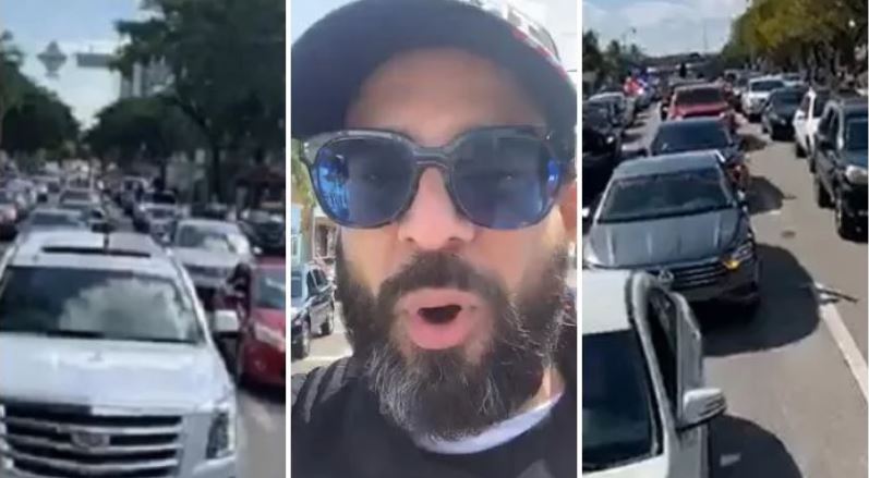 Miami fue escenario de protestas en autos al grito de “Viva Cuba Libre” (Video)