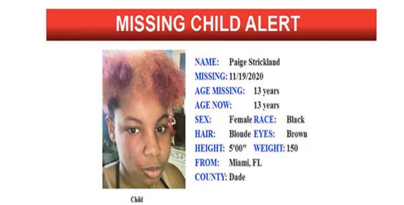 Policía de la Florida emitió alerta por menor de edad desaparecida en Miami