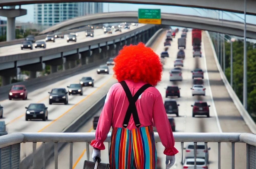 Payaso misterioso aterroriza a conductores en la Palmetto Expressway